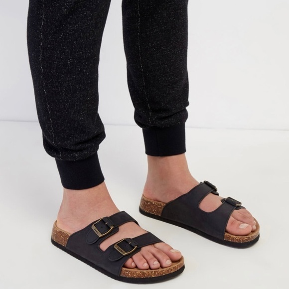 Roots Shoes - ROOTS navy leather straps sandals Full grain leather upper
